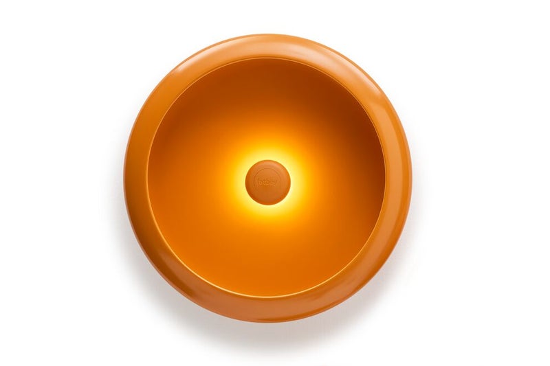 Fatboy Oloha Bowl with Rechargeable Lamp | Multifunctional | Lamp: ABS and silicone | Shade: Steel | Suitable for Indoor & Outdoor Use | Stepless dimmable | (37.5 x 8.2 cm) Large, Sunny Orange - Image 1